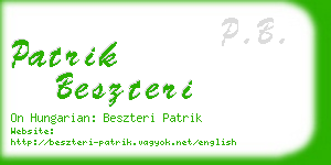 patrik beszteri business card